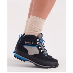 Timberland Women's Black Euro Hiker Reimagined Leather Hiking Boots.